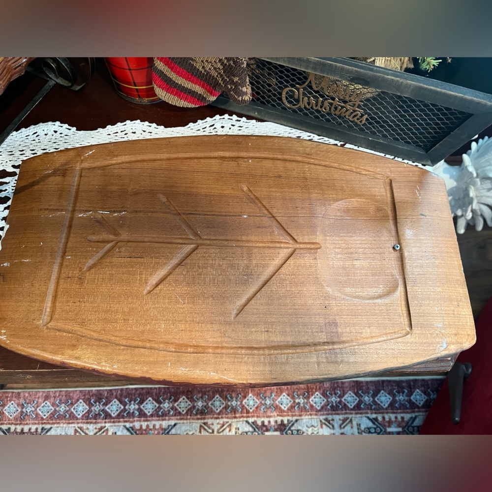 SOLD Painted Teak Cutting Board - Picture 6 of 11
